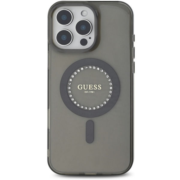 Guess - IML Rhinestones MagSafe (GUHMP16LPFTDTEK) - iPhone 16 Pro - Black