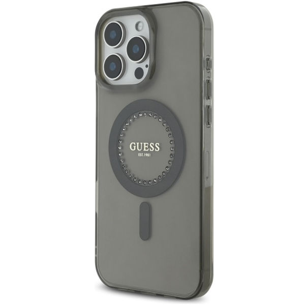 Guess - IML Rhinestones MagSafe (GUHMP16LPFTDTEK) - iPhone 16 Pro - Black