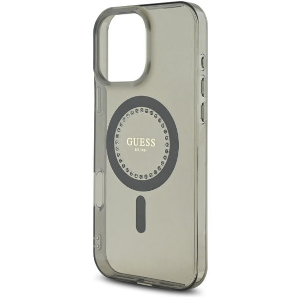 Guess - IML Rhinestones MagSafe (GUHMP16LPFTDTEK) - iPhone 16 Pro - Black
