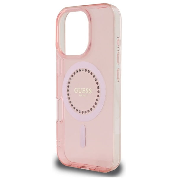 Guess - IML Rhinestones MagSafe (GUHMP16LPFTDTEP) - iPhone 16 Pro - Pink