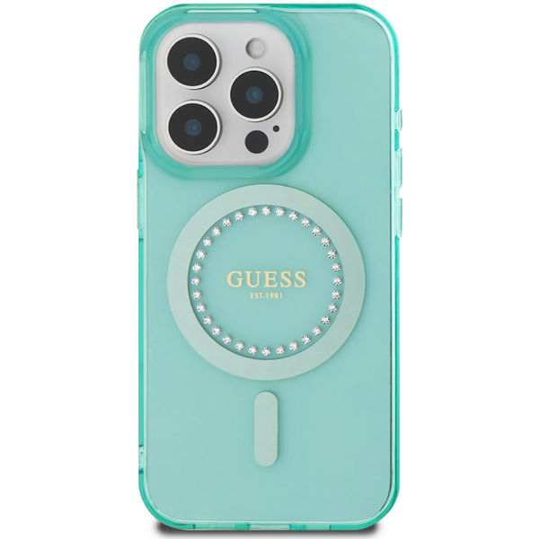 Guess - IML Rhinestones MagSafe (GUHMP16LPFTDTEN) - iPhone 16 Pro - Green