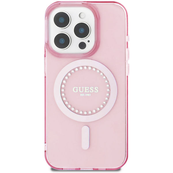 Guess - IML Rhinestones MagSafe (GUHMP16XPFTDTEP) - iPhone 16 Pro Max - Pink