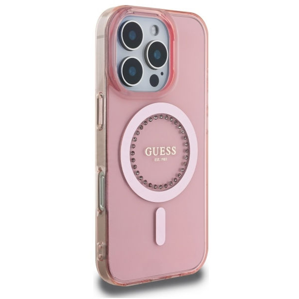 Guess - IML Rhinestones MagSafe (GUHMP16XPFTDTEP) - iPhone 16 Pro Max - Pink
