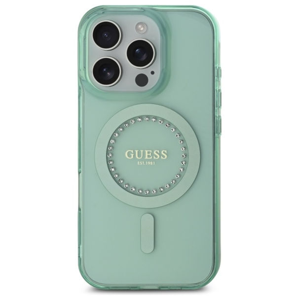 Guess - IML Rhinestones MagSafe (GUHMP16XPFTDTEN) - iPhone 16 Pro Max - Green
