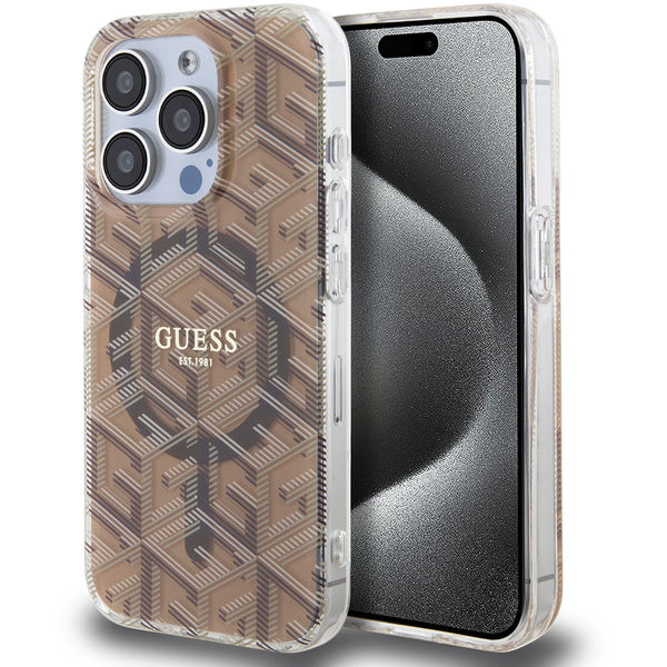 Guess - IML GCube MagSafe (GUHMP15LHGCUSTGW) - iPhone 15 Pro - Brown