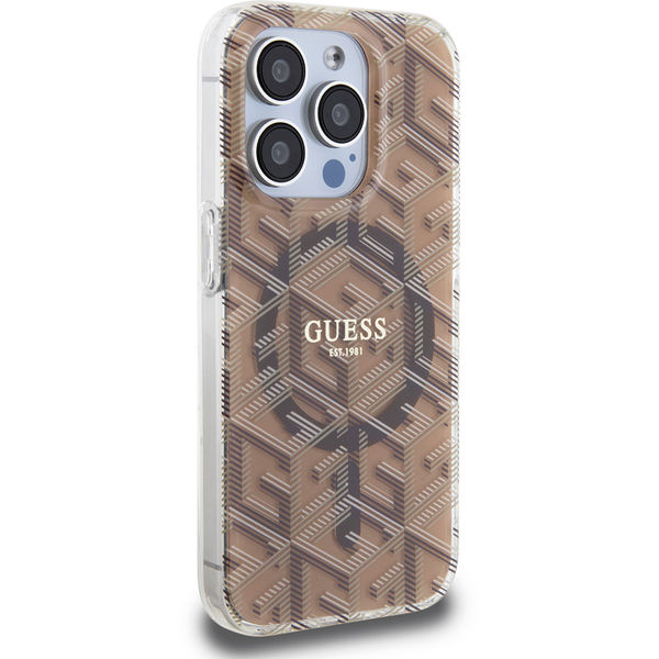Guess - IML GCube MagSafe (GUHMP15LHGCUSTGW) - iPhone 15 Pro - Brown