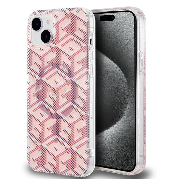 Guess - IML GCube MagSafe (GUHMP15SHGCUSTGP) - iPhone 15 - Pink