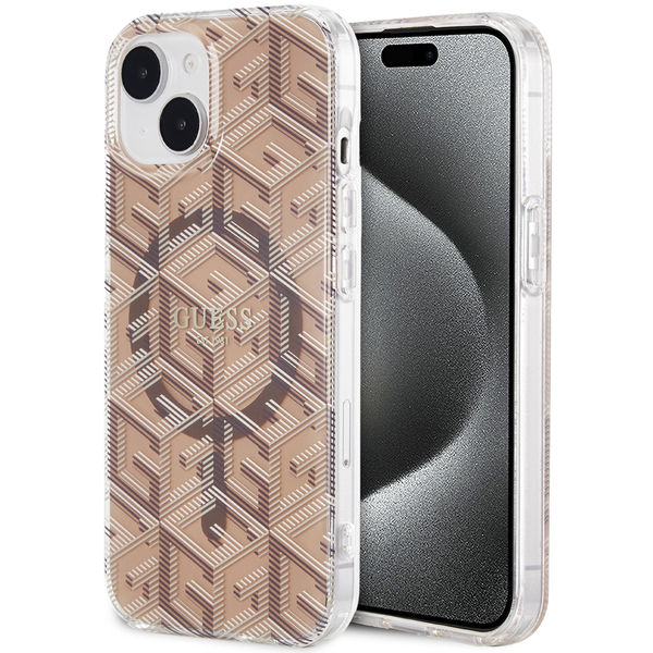 Guess - IML GCube MagSafe (GUHMP15SHGCUSTGW) - iPhone 15 - Brown