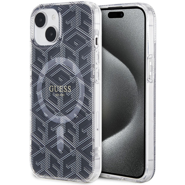 Guess - IML GCube MagSafe (GUHMP15MHGCUSTGK) - iPhone 15 Plus - Black