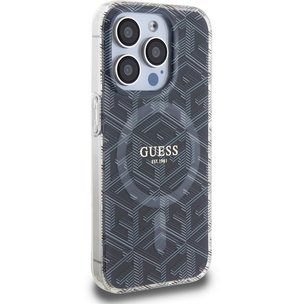 Guess - IML GCube MagSafe (GUHMP15XHGCUSTGK) - iPhone 15 Pro Max - Black