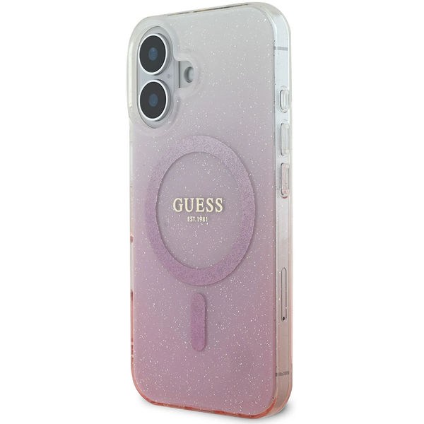 Guess - IML Glitter Gradient MagSafe (GUHMP16MHGRCELP) - iPhone 16 Plus - Pink