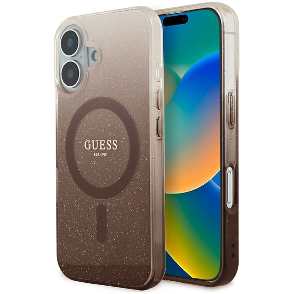 Guess - IML Glitter Gradient MagSafe (GUHMP16MHGRCELW) - iPhone 16 Plus - Brown