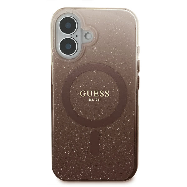 Guess - IML Glitter Gradient MagSafe (GUHMP16MHGRCELW) - iPhone 16 Plus - Brown
