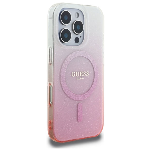 Guess - IML Glitter Gradient MagSafe (GUHMP16LHGRCELP) - iPhone 16 Pro - Pink