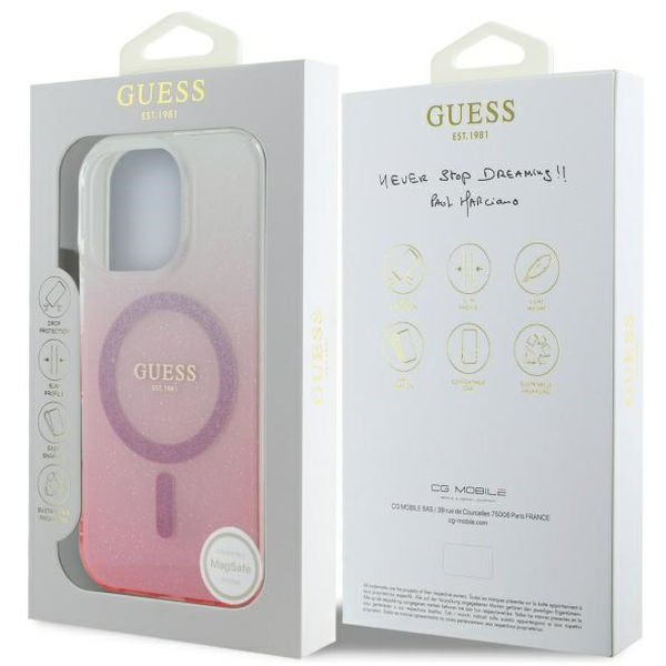 Guess - IML Glitter Gradient MagSafe (GUHMP16XHGRCELP) - iPhone 16 Pro Max - Pink