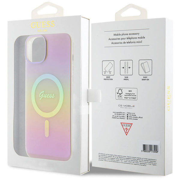 Guess - IML Iridescent MagSafe (GUHMP15SHITSP) - iPhone 15 - Pink