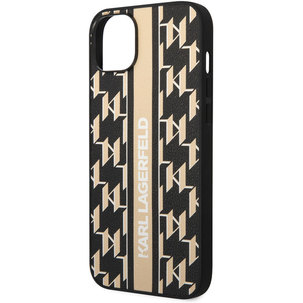 Karl Lagerfeld - Hardcase Monogram (KLHCP14MPGKLSKW) - iPhone 14 Plus - Brown Stripe