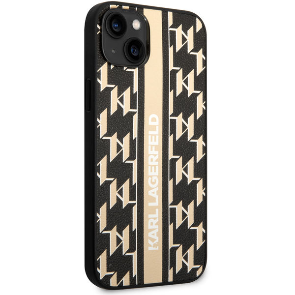 Karl Lagerfeld - Hardcase Monogram (KLHCP14MPGKLSKW) - iPhone 14 Plus - Brown Stripe