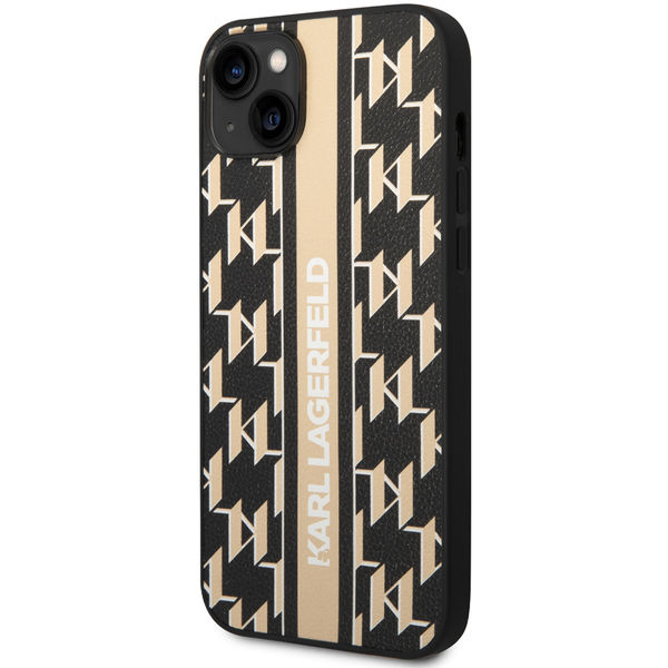 Karl Lagerfeld - Hardcase Monogram (KLHCP14MPGKLSKW) - iPhone 14 Plus - Brown Stripe