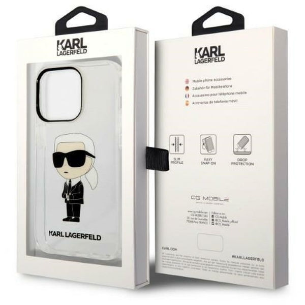 Karl Lagerfeld - Hardcase Transparent (KLHCP14XHNIKTCT) - iPhone 14 Pro Max - Ikonik Karl Lagerfeld
