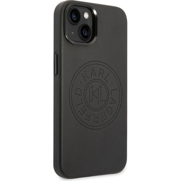 Karl Lagerfeld - Hardcase Leather Perforated (KLHCP14MFWHK) - iPhone 14 Plus - Black