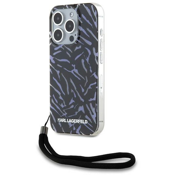 Karl Lagerfeld - Hardcase (KLHCP15XHZBPKCCU) - iPhone 15 Pro Max - Purple Zebra With Cord