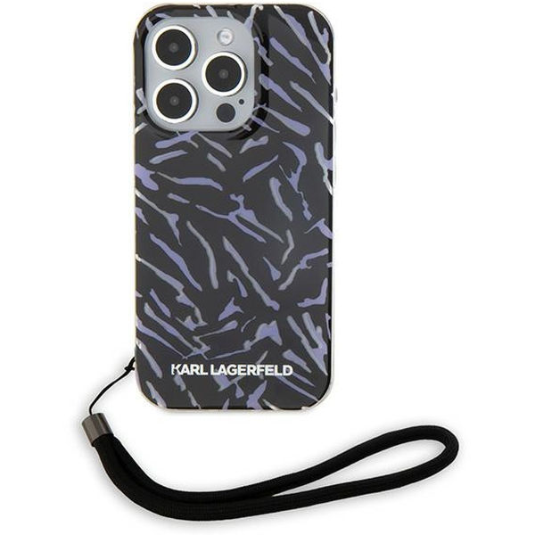 Karl Lagerfeld - Hardcase (KLHCP15XHZBPKCCU) - iPhone 15 Pro Max - Purple Zebra With Cord