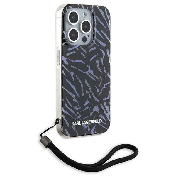 Karl Lagerfeld - Hardcase (KLHCP15XHZBPKCCU) - iPhone 15 Pro Max - Purple Zebra With Cord