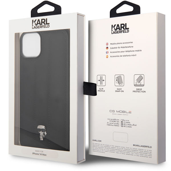 Karl Lagerfeld - Hardcase Leather Puffy (KLHCP14MPSQPK) - iPhone 14 Plus - Ikonik Pin