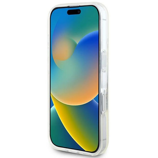 Guess - IML Flowers Wreath MagSafe (GUHMP16MHFWFCT) - iPhone 16 Plus - Clear