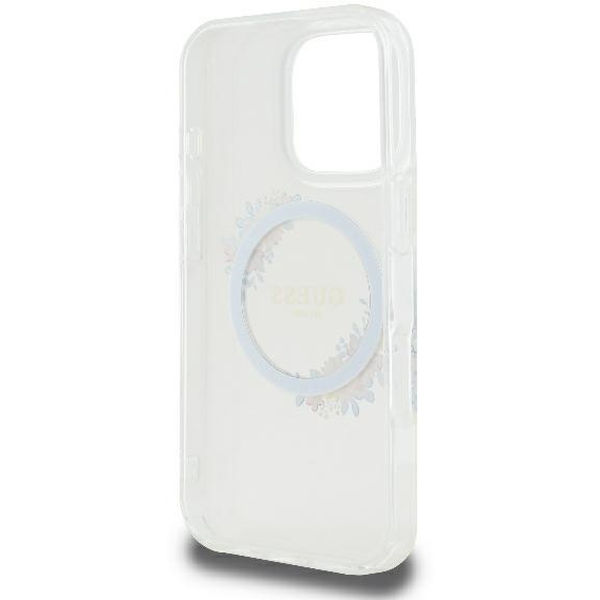 Guess - IML Flowers Wreath MagSafe (GUHMP16XHFWFCT) - iPhone 16 Pro Max - Clear