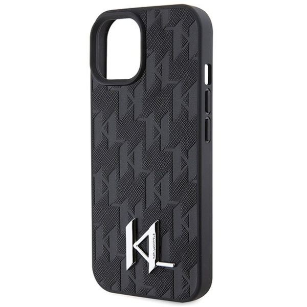Karl Lagerfeld - Hardcase Leather Monogram (KLHCP15SPKLPKLK) - iPhone 15 - Hot Stamp Metal Logo
