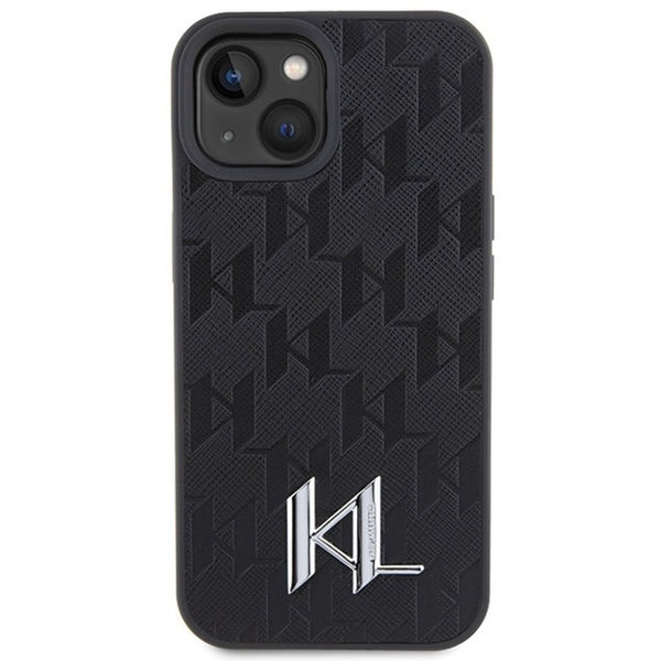 Karl Lagerfeld - Hardcase Leather Monogram (KLHCP15SPKLPKLK) - iPhone 15 - Hot Stamp Metal Logo