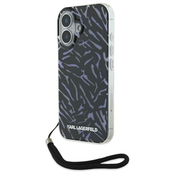 Karl Lagerfeld - Hardcase (KLHCP16SHZBPKCCU) - iPhone 16 - Purple Zebra With Cord