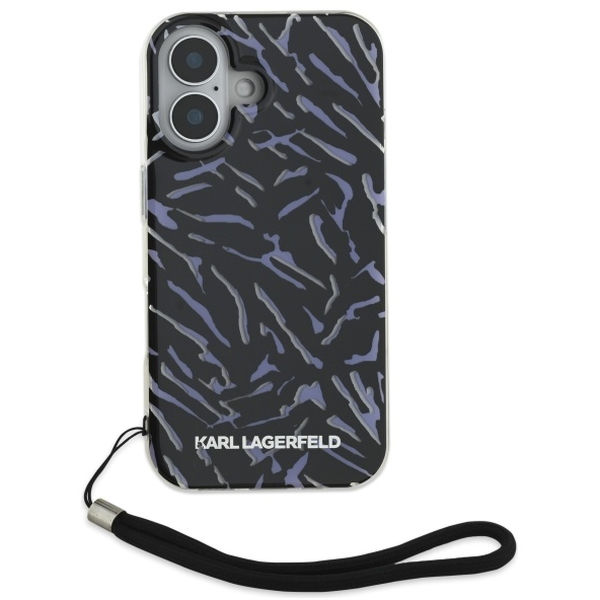 Karl Lagerfeld - Hardcase (KLHCP16SHZBPKCCU) - iPhone 16 - Purple Zebra With Cord