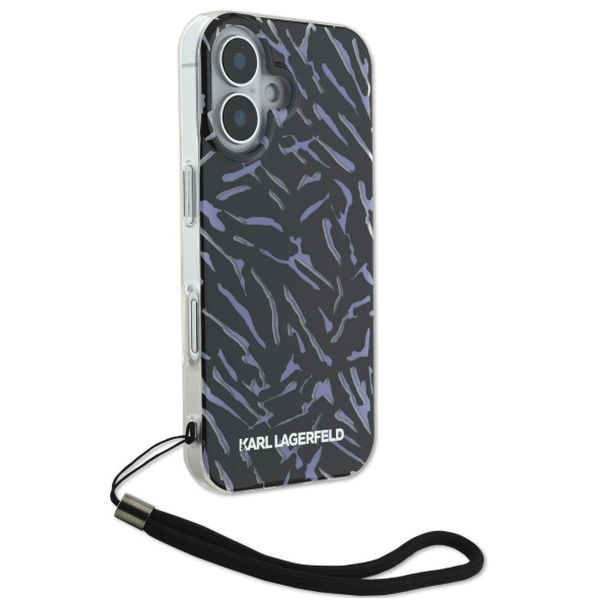 Karl Lagerfeld - Hardcase (KLHCP16SHZBPKCCU) - iPhone 16 - Purple Zebra With Cord