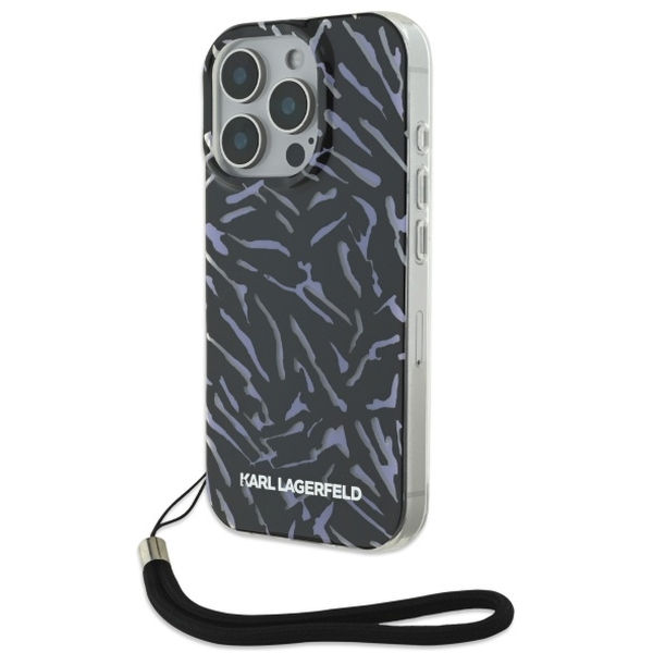 Karl Lagerfeld - Hardcase (KLHCP16XHZBPKCCU) - iPhone 16 Pro Max - Purple Zebra With Cord