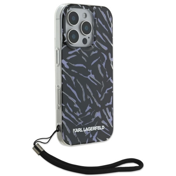 Karl Lagerfeld - Hardcase (KLHCP16XHZBPKCCU) - iPhone 16 Pro Max - Purple Zebra With Cord