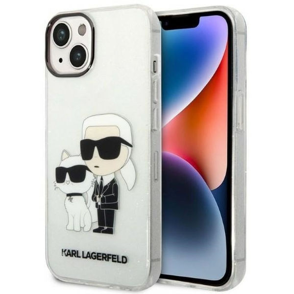 Karl Lagerfeld - Hardcase Glitter (KLHCP14MHNKCTGT) - iPhone 14 Plus - Transparent Karl&Choupette