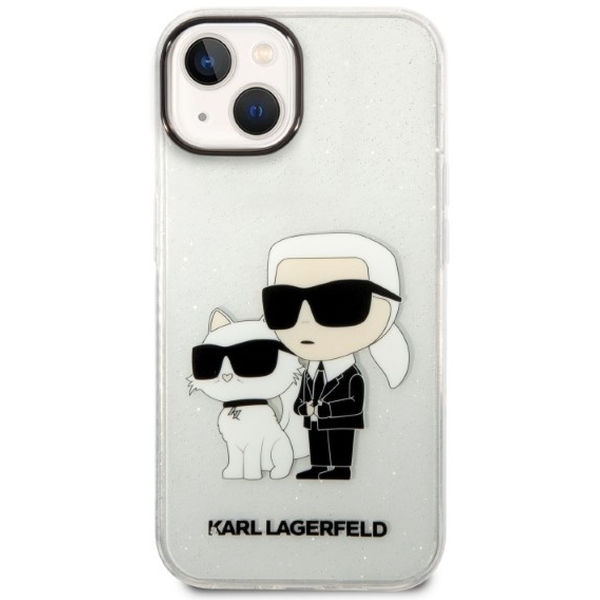 Karl Lagerfeld - Hardcase Glitter (KLHCP14MHNKCTGT) - iPhone 14 Plus - Transparent Karl&Choupette