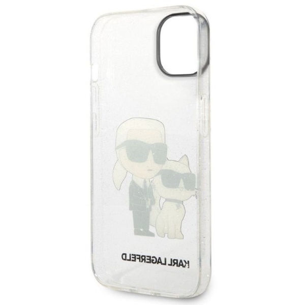 Karl Lagerfeld - Hardcase Glitter (KLHCP14MHNKCTGT) - iPhone 14 Plus - Transparent Karl&Choupette
