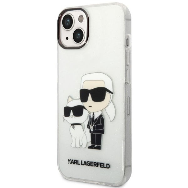 Karl Lagerfeld - Hardcase Glitter (KLHCP14MHNKCTGT) - iPhone 14 Plus - Transparent Karl&Choupette