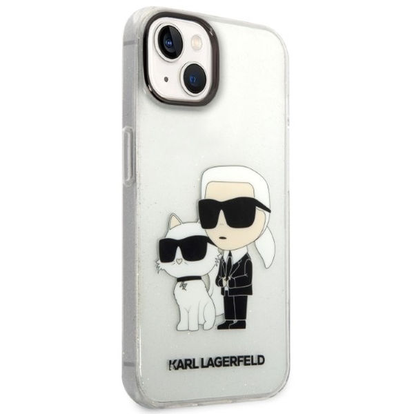 Karl Lagerfeld - Hardcase Glitter (KLHCP14MHNKCTGT) - iPhone 14 Plus - Transparent Karl&Choupette