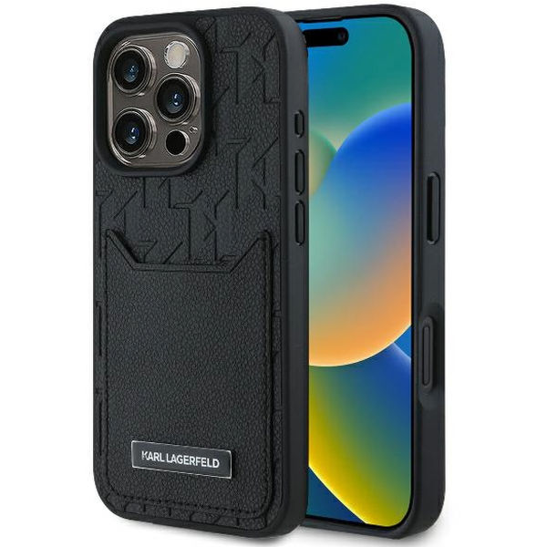 Karl Lagerfeld - Hardcase Leather Cardslots (KLHCP16XPGKHPRPK) - iPhone 16 Pro Max - Monogram