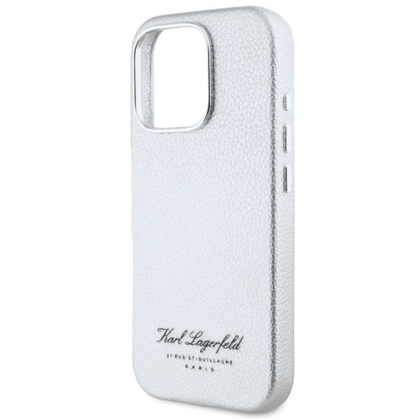 Karl Lagerfeld - Hardcase Leather Hotel (KLHCP16XPGWCMKHG) - iPhone 16 Pro Max - Grey RSG