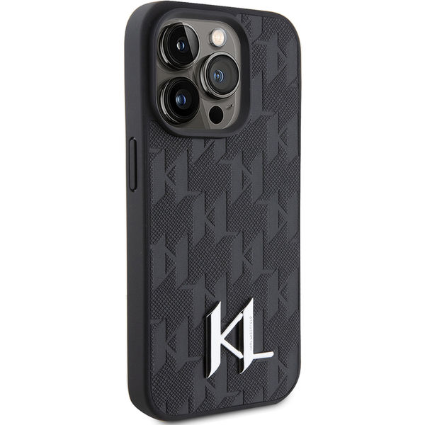 Karl Lagerfeld - Hardcase Leather Monogram (KLHCP15XPKLPKLK) - iPhone 15 Pro Max - Hot Stamp Metal Logo