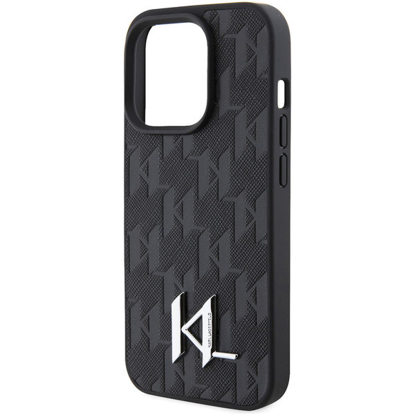 Karl Lagerfeld - Hardcase Leather Monogram (KLHCP15XPKLPKLK) - iPhone 15 Pro Max - Hot Stamp Metal Logo