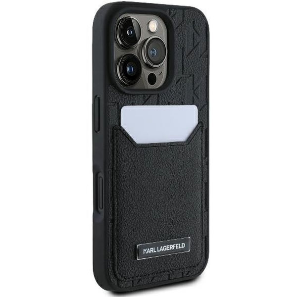 Karl Lagerfeld - Hardcase Leather Cardslots (KLHCP16LPGKHPRPK) - iPhone 16 Pro - Monogram