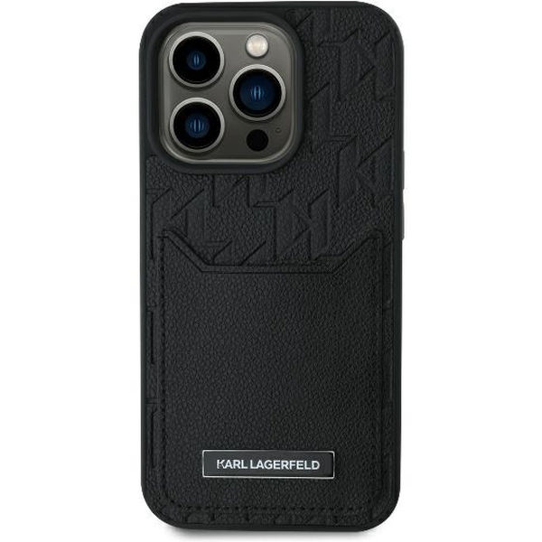 Karl Lagerfeld - Hardcase Leather Cardslots (KLHCP16LPGKHPRPK) - iPhone 16 Pro - Monogram
