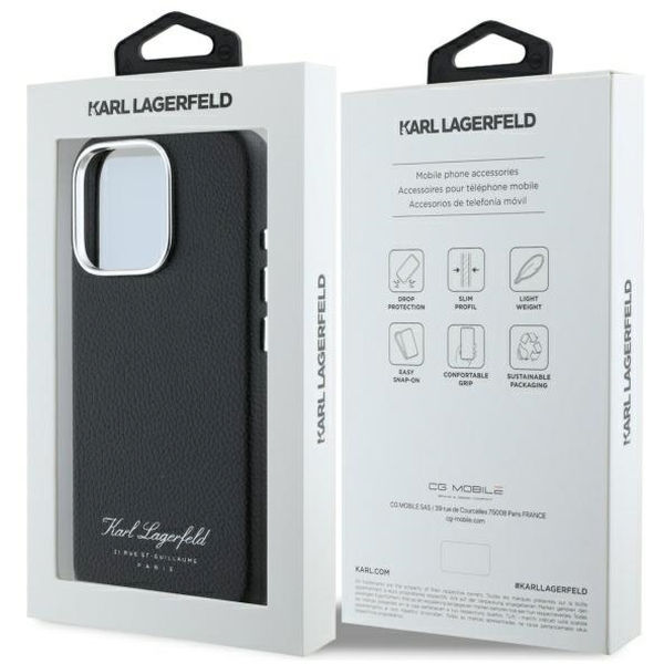 Karl Lagerfeld - Hardcase Leather Hotel (KLHCP16LPGWCMKHK) - iPhone 16 Pro - RSG